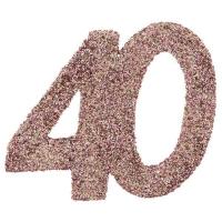 Confettis de table paillete anniversaire 40 ans rose gold