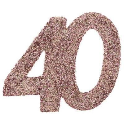 Confettis de table anniversaire 40 ans rose gold pailleté (x6) REF/7306