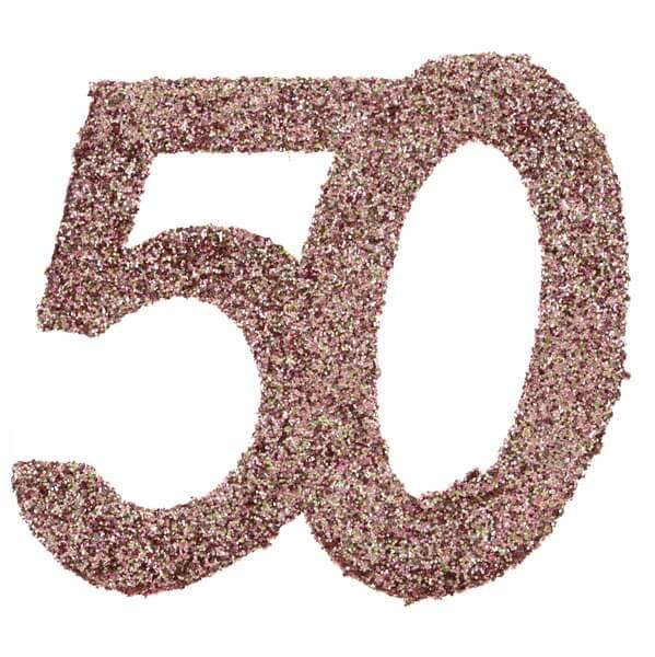 Confettis de table paillete anniversaire 50 ans rose gold