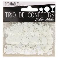Confettis etoile rond et coupe blanc