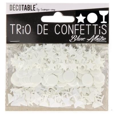 Confettis de table blanc avec coupes etoiles et ronds