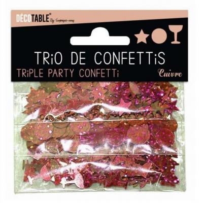 Confettis etoile rond et coupe cuivre