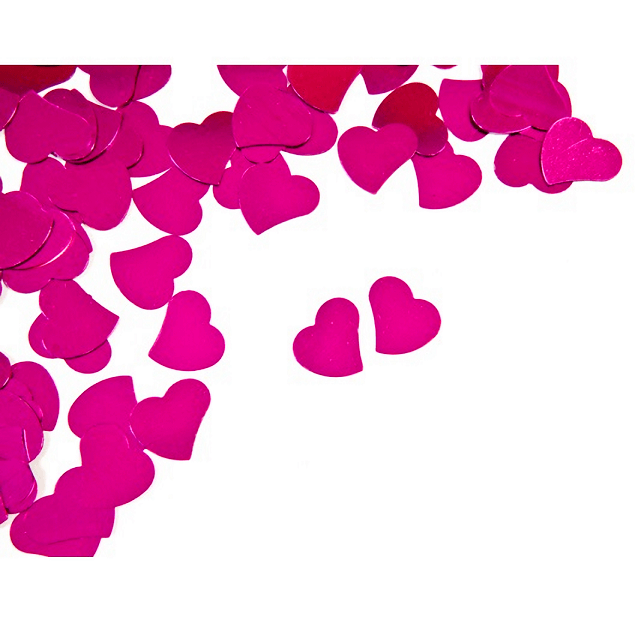 Confettis mariage coeur fuchsia
