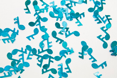 Confettis musique bleu turquoise