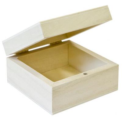 Contenant boîte en bois carrée (x1) REF/BT2607