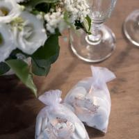 Contenant mariage just married blanc et rose gold