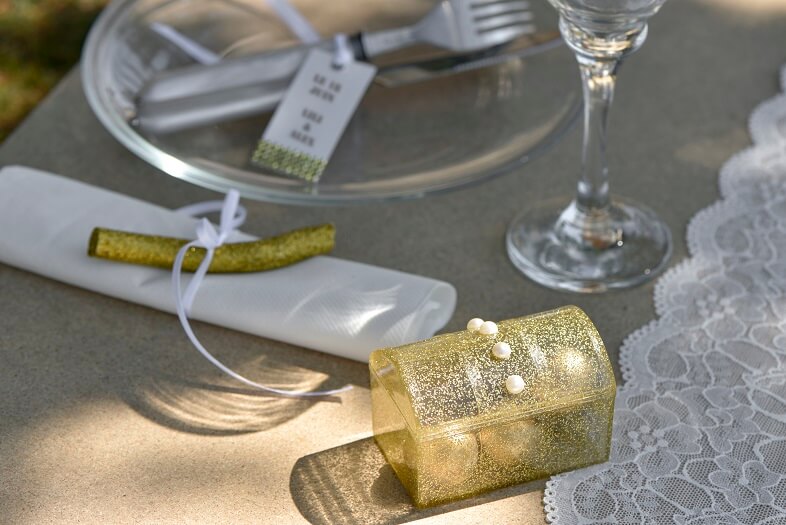 Contenant paillete de noel