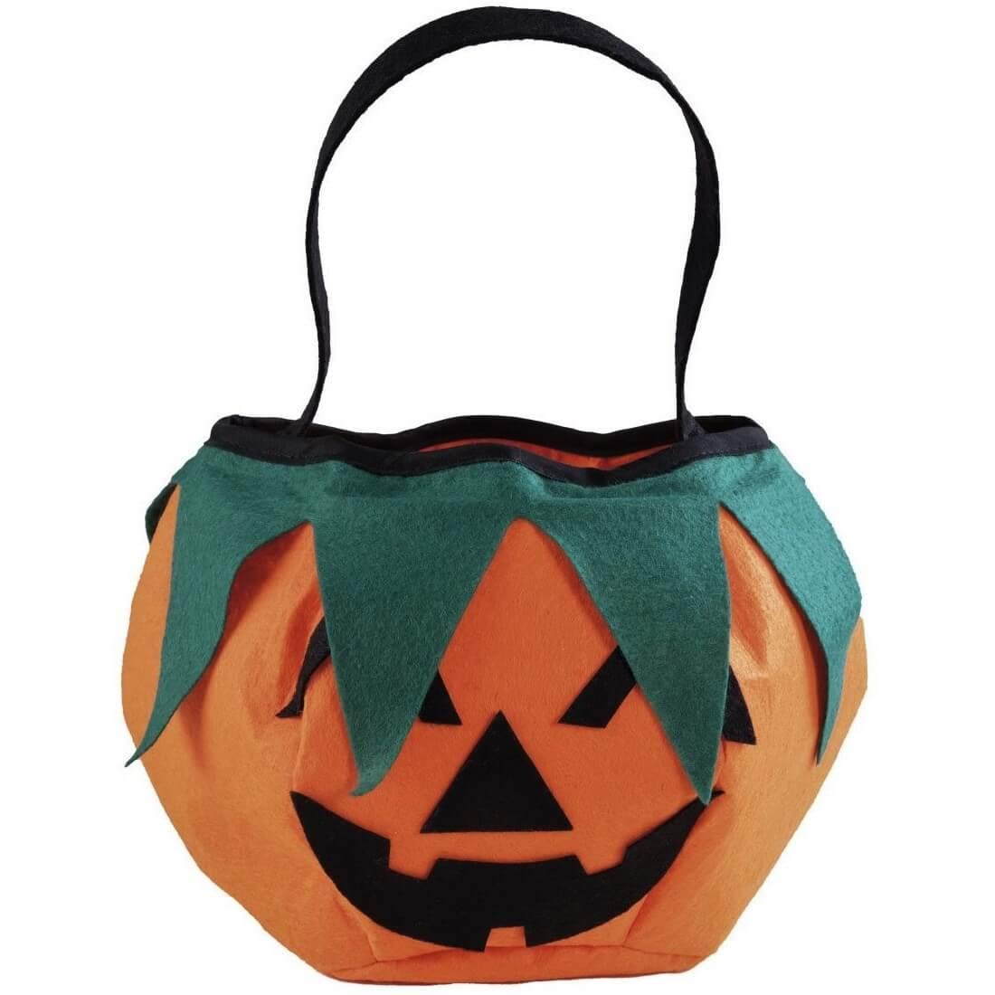 Contenant panier a bonbons halloween citrouille