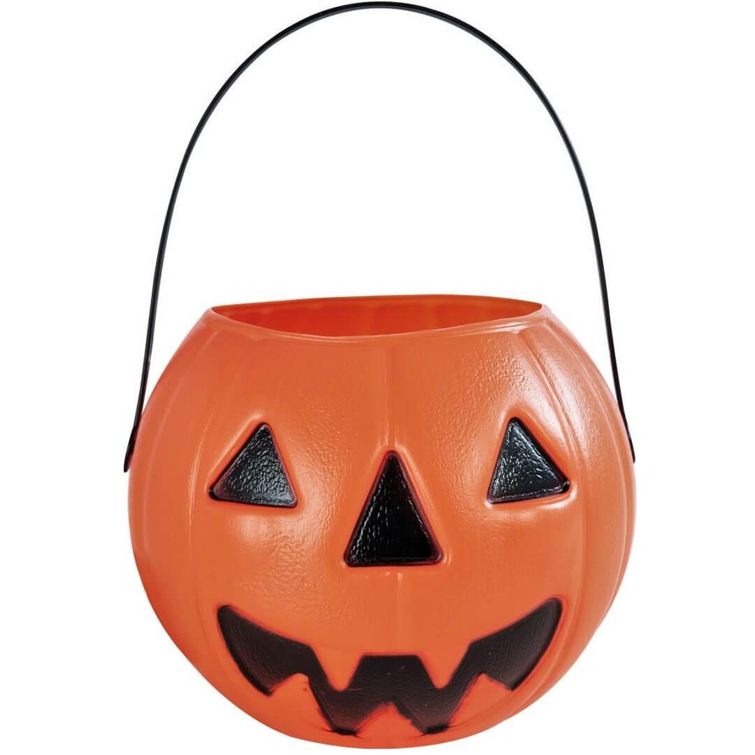 Contenant panier seau a bonbon citrouille orange halloween