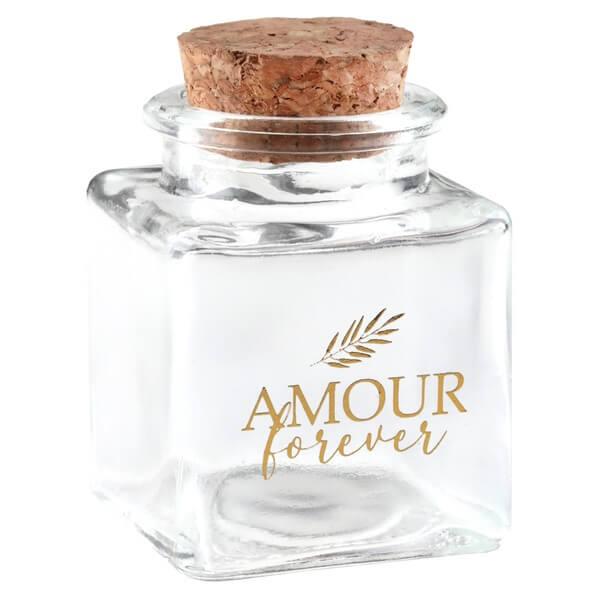Contenant pot en verre mariage amour forever 7649