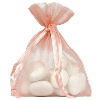 Contenant sachet a dragee organdi corail