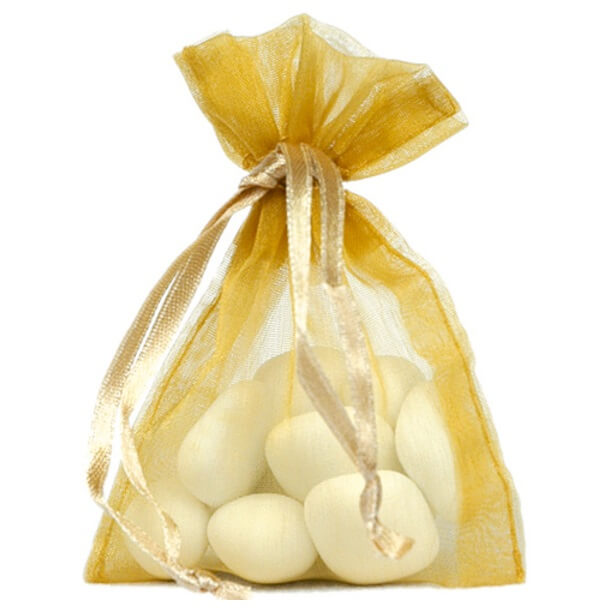 Contenant sachet a dragee organdi or
