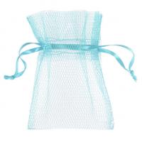 Contenant sachet tulle bleu ciel pour dragee