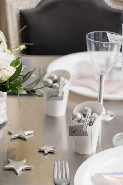 Contenant verrine cocktail petale de fleur blanche