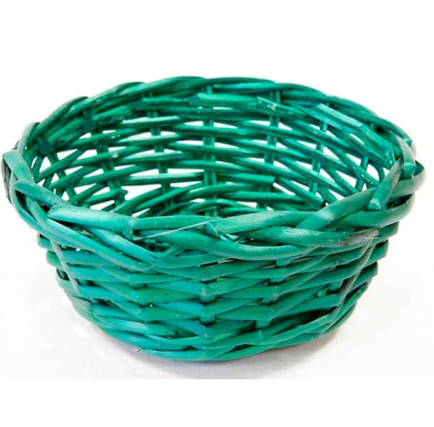 Corbeille vert sapin en osier
