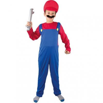 Costume adolescent 14 16ans plombier rouge et bleu