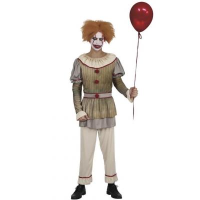 Costume adulte Halloween homme en clown serial killer taille S/M (x1) REF/93598