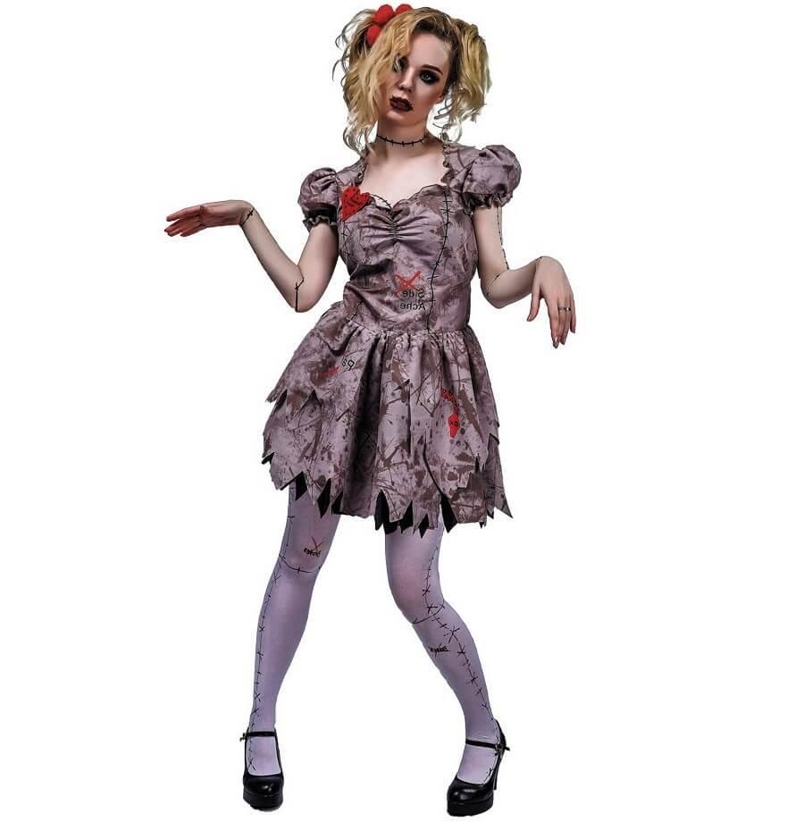 Costume adulte femme halloween zombie taille l xl