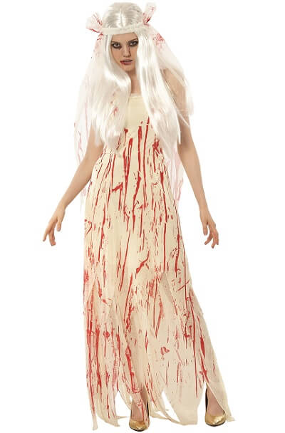 Costume adulte halloween mariee sanglante