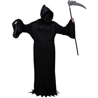 Costume adulte halloween noir faucheuse de la mort taille l xl