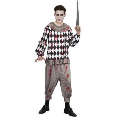 Costume adulte halloween taille l xl en clown terrifiant