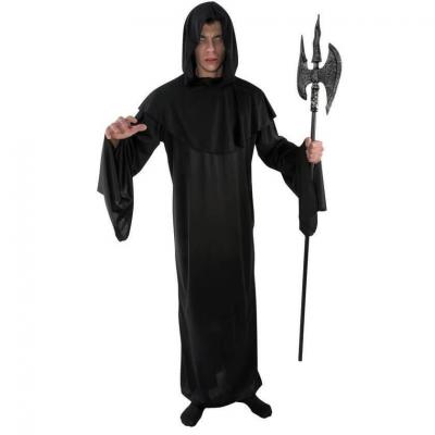 Costume adulte Halloween Maître des ténèbres avec robe noire et capuche (x1) REF/58969 Homme ou Femme