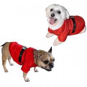 Costume de Noël pour chien en tissu rouge avec sequins brillant REF/NUH256