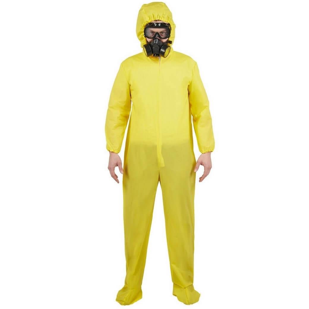 Costume deguisement adulte danger agent biologique jaune taille s m