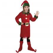1 Costume de Noël fille en Lutin de 10 à 12 ans en velours REF/66077