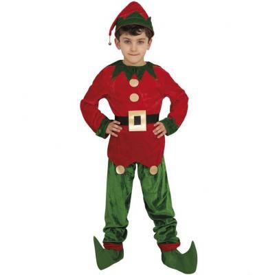 1 Costume de Noël garçon en Lutin de 10 à 12 ans en velours REF/65654