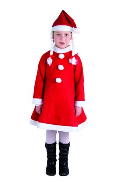 Costume enfant fille mere noel