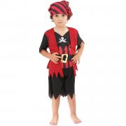 Costume enfant Pirate noir et rouge en 3/4 ans (x1) REF/82694