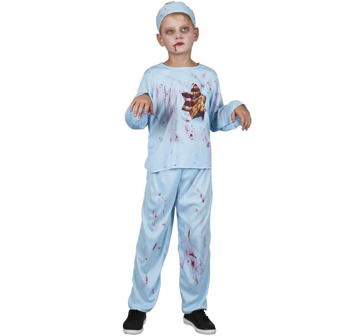 Costume enfant halloween chirurgien sanglant taille 5 a 6 ans