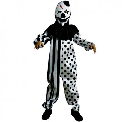 Costume enfant halloween clown arlequin horreur taille 5 a 6 ans