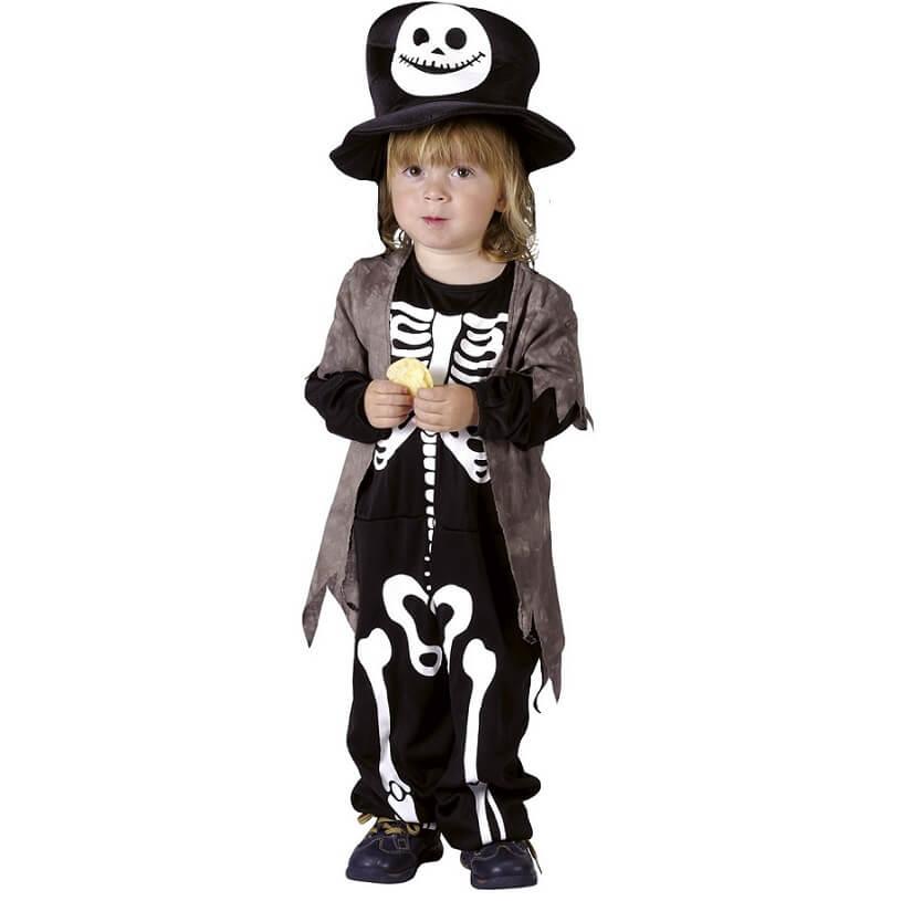 Costume enfant halloween squelette 3 4ans