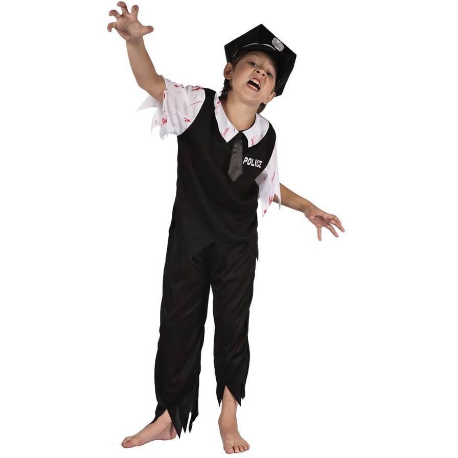 Costume enfant policier zombie taille 10 a 12 ans