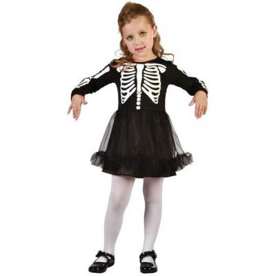 Costume Halloween en squelette pour fille de 1 à 2 ans (x1) REF/82963