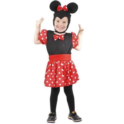 Costume enfant fille en souris noir et rouge 3/4 ans (x1) REF/92665