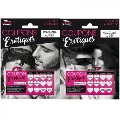 1 Pack cadeau défi érotique avec coupons pour enterrement de vie de célibataire REF/SEXR006-SEXR007