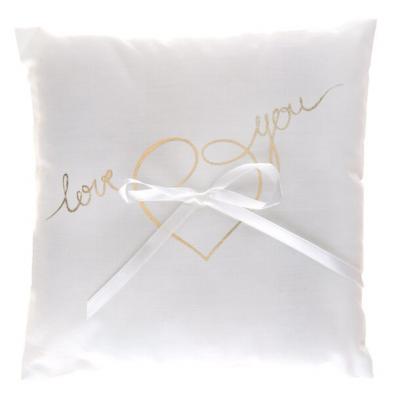 Coussin à alliance mariage blanc et or (x1) REF/6326