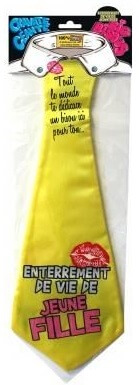 Cravate enterrement de vie de jeune fille jaune