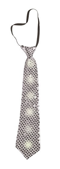 Cravate sequins lumineuse argent
