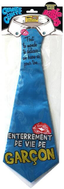 Cravatte enterrement de vie de garcon bleu