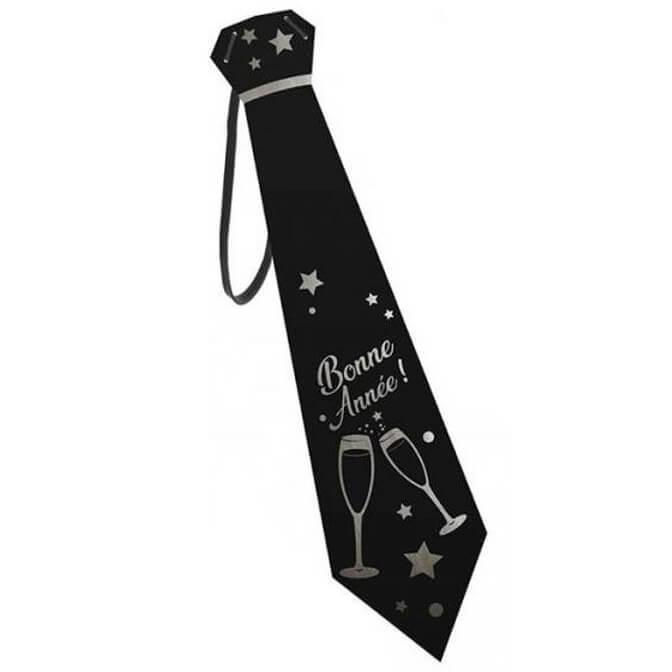 Cravp99a accessoire deguisement cravate argent metallique bonne annee