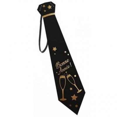 Cravp99d accessoire deguisement cravate doree or metallique bonne annee