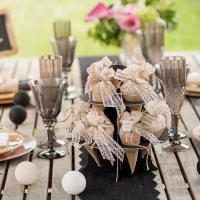 Creation de gourmandise mariage avec cornet en jute naturel