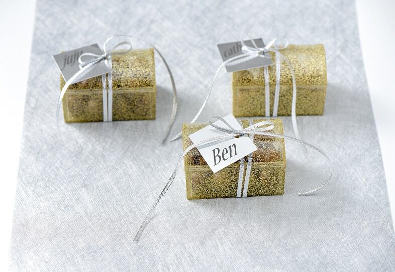 Creation dragee personnalisable avec ruban argent