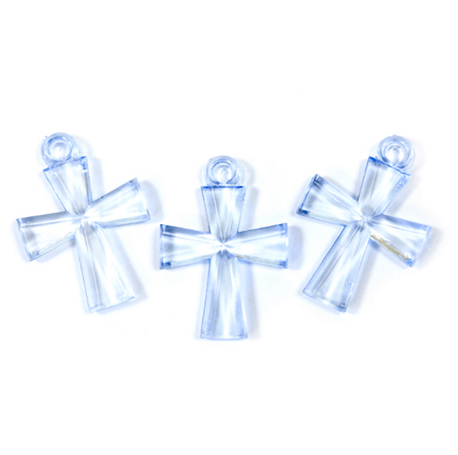 Croix translucide bleu ciel