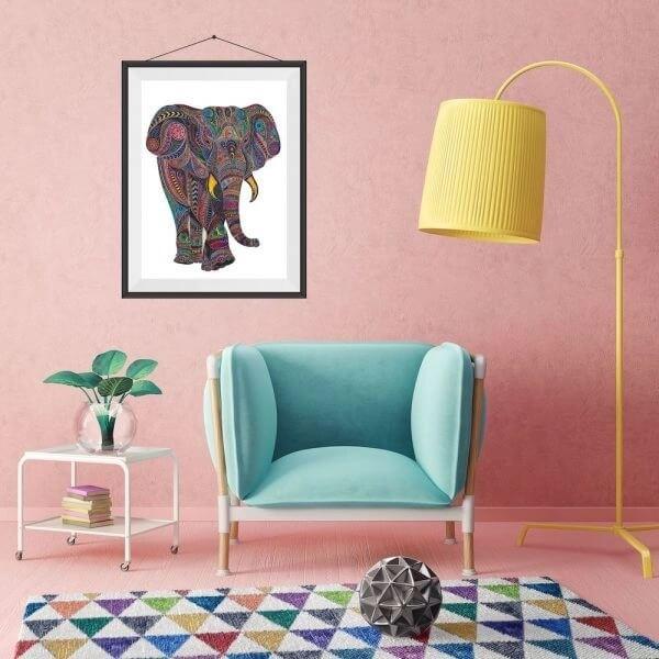 Ddecoration puzzle animal elephant bois art creatif