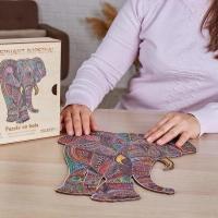 Ddecoration puzzle animal elephant bois et art creatif